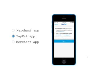 ￼ 
Merchant app 
PayPal app 
Merchant app 
Braintree_Dev. @cbetta | @braintree_dev 
 