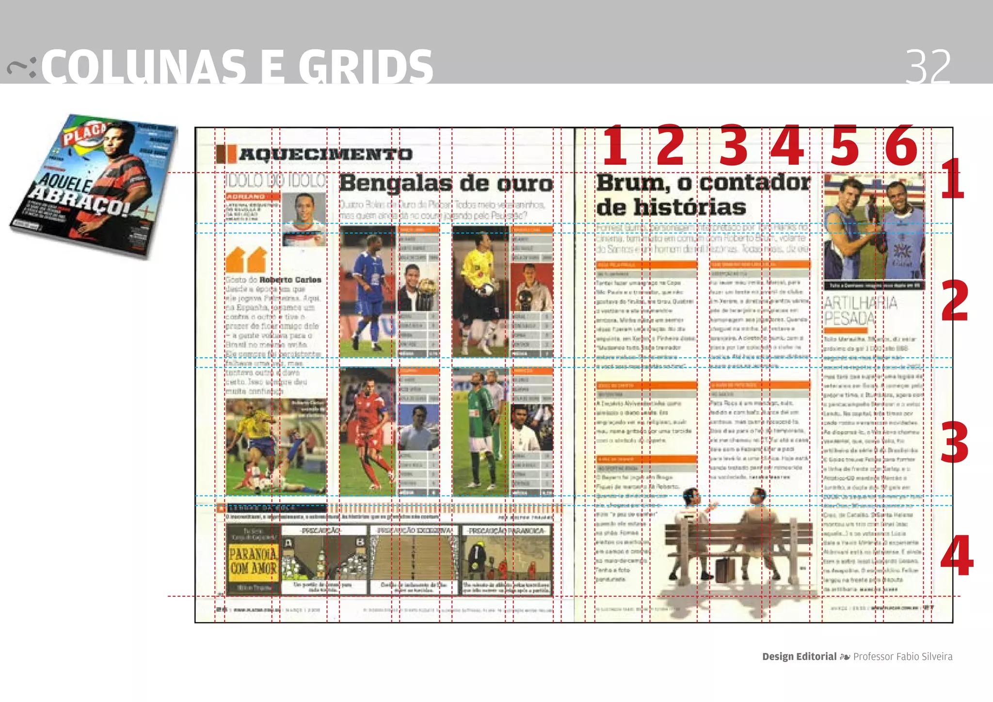 colunas e grids                                      32
                  1 2 3456
                                                             1
                                                             2

                                                             3
                                                             4
                      Design Editorial 4 Professor Fabio Silveira
 