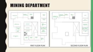 MINING DEPARTMENT
FIRST FLOOR PLAN SECOND FLOOR PLAN
 