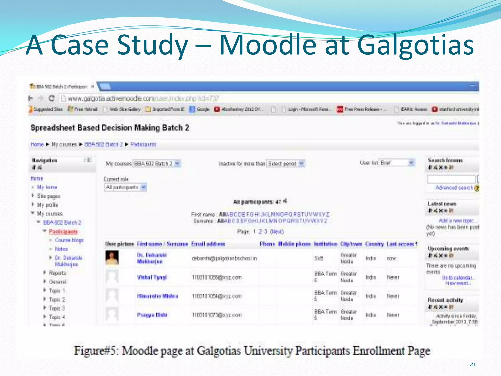 A Case Study – Moodle at Galgotias

21

 
