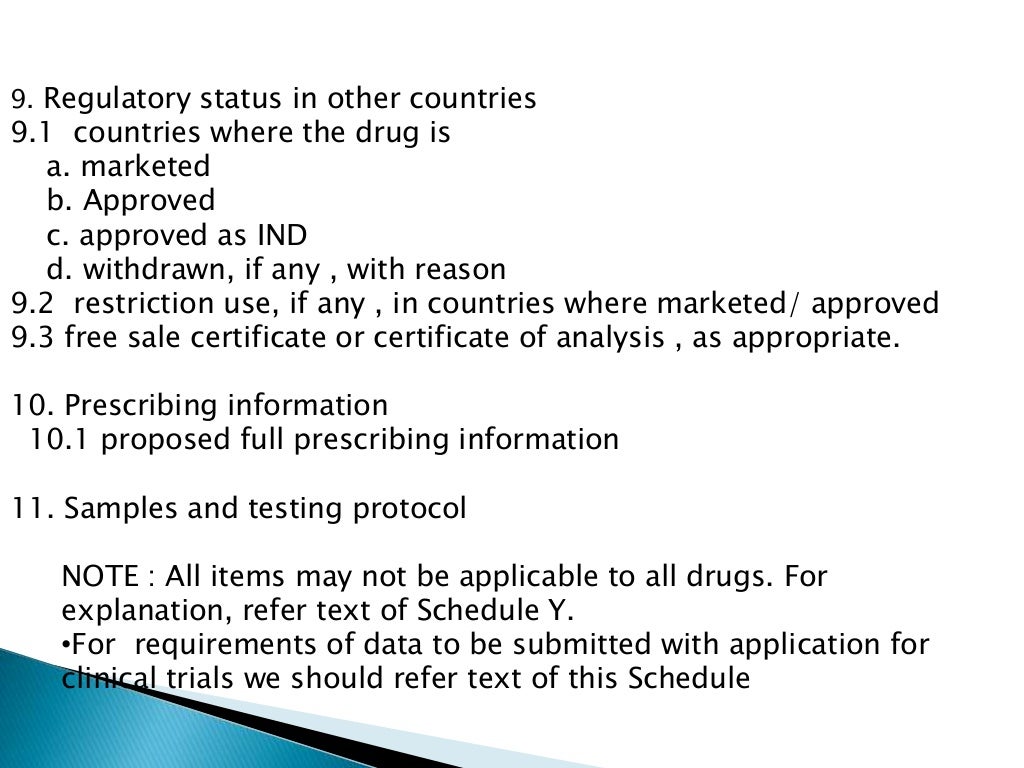 schedule y of drugs and cosmetic acts
