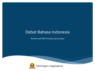 Debat Bahasa Indonesia
Muhammad Didit Prasodjo, 9974079440
SMA Negeri 1 Argamakmur
 