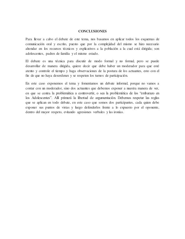 Debate Embarazo En Adolescentes
