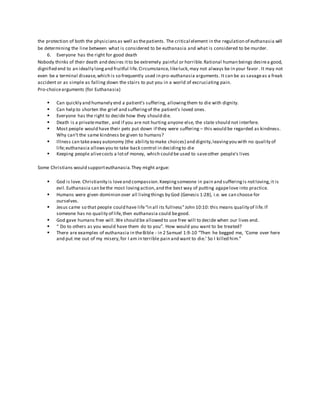 Debate - Pro Euthanasia | DOCX