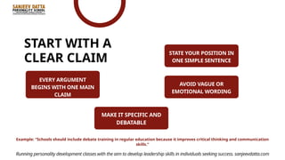 Debate Prep 101: How to Structure Your Arguments Logically | PPTX