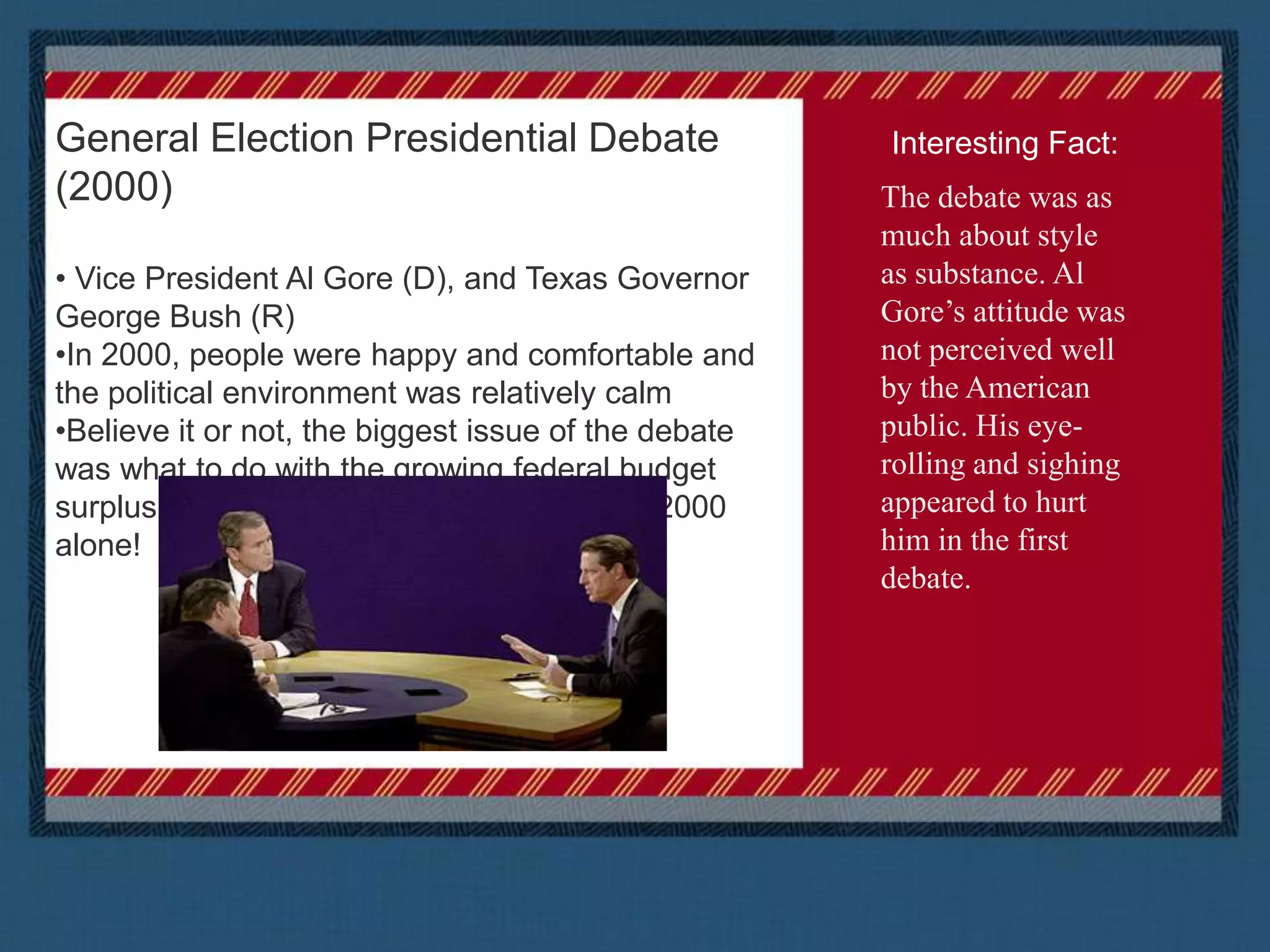 Governor Dukakis, a liberal Democrat, received the first question and his awkward handling of the capital punishment issue remains the most memorable of the campaign.