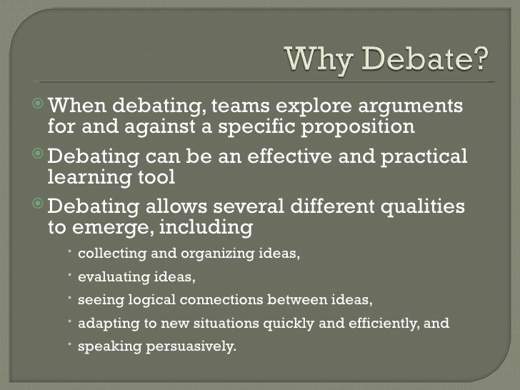 What are the qualities of a good debater?