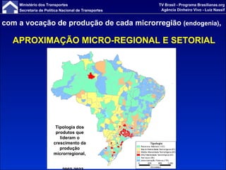com a vocação de produção de cada microrregião  (endogenia) , APROXIMAÇÃO MICRO-REGIONAL E SETORIAL Tipologia dos   produtos que lideram o crescimento da produção microrregional, 2002-2023 