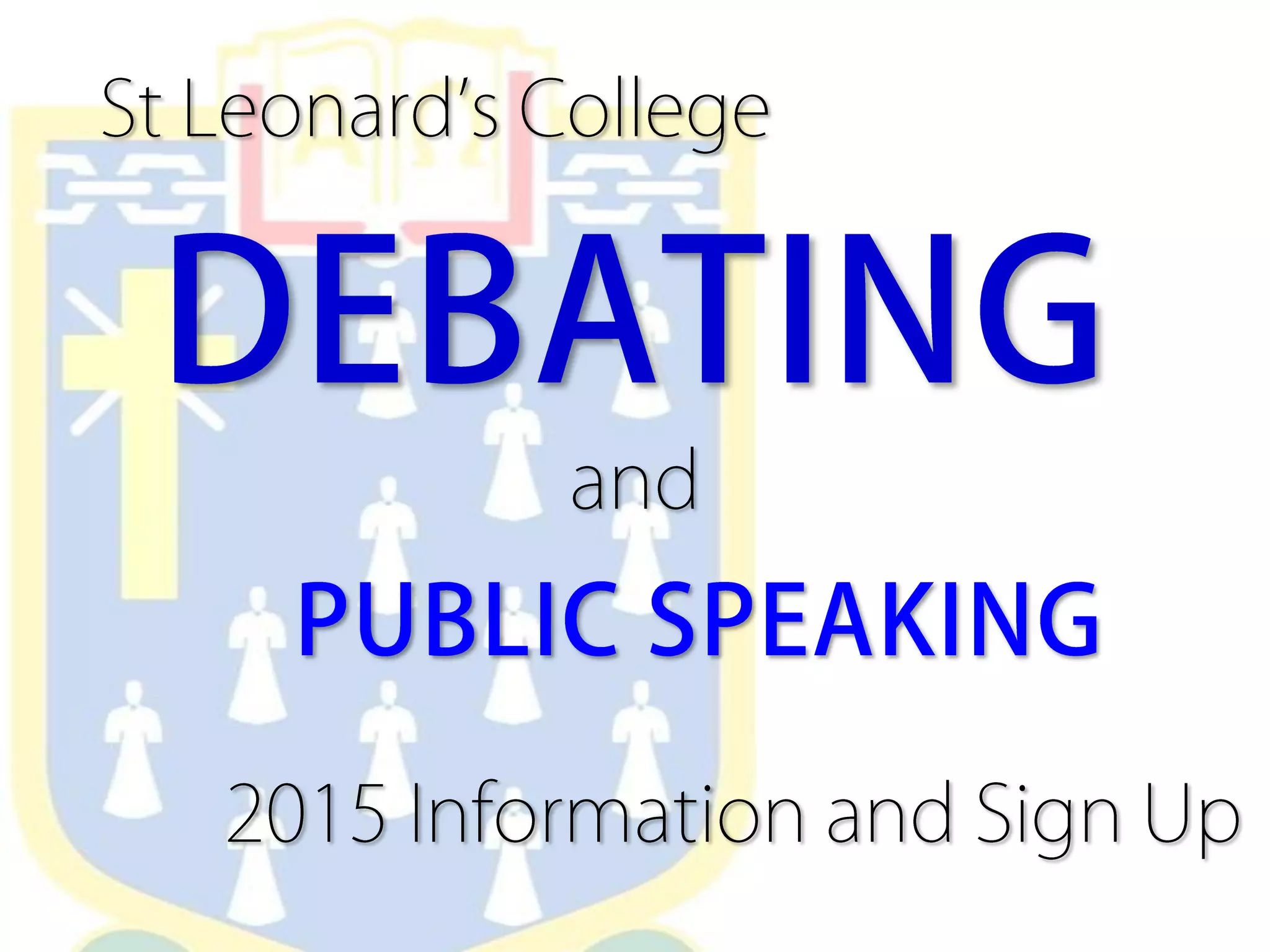 Debating Information Meeting 2015