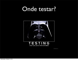 Onde testar?




Wednesday, October 6, 2010
 