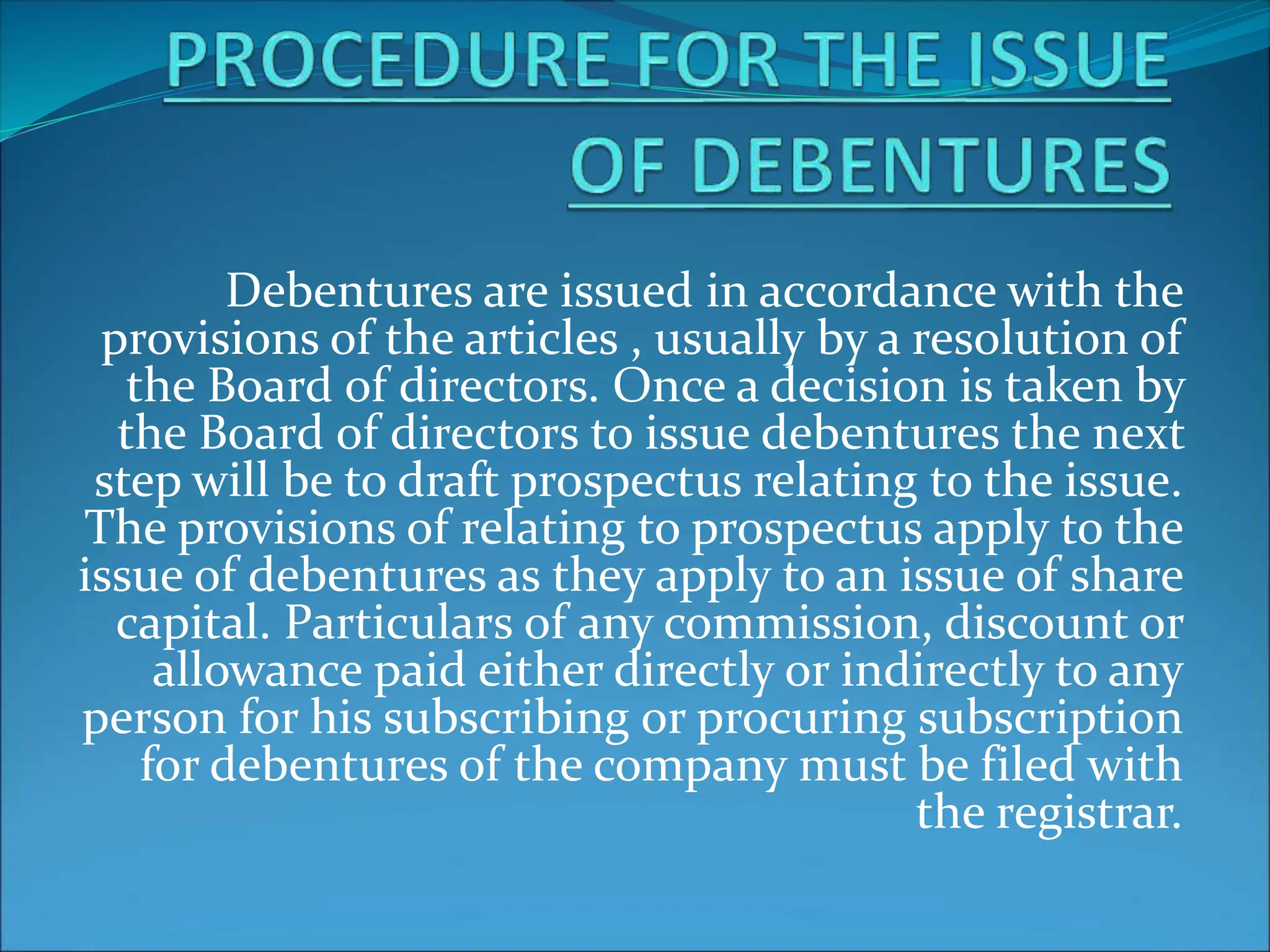 Debenture Lecture 8 Ppt