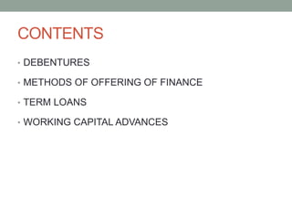 Project Economy and finance Management- Debentures & Financing | PPTX