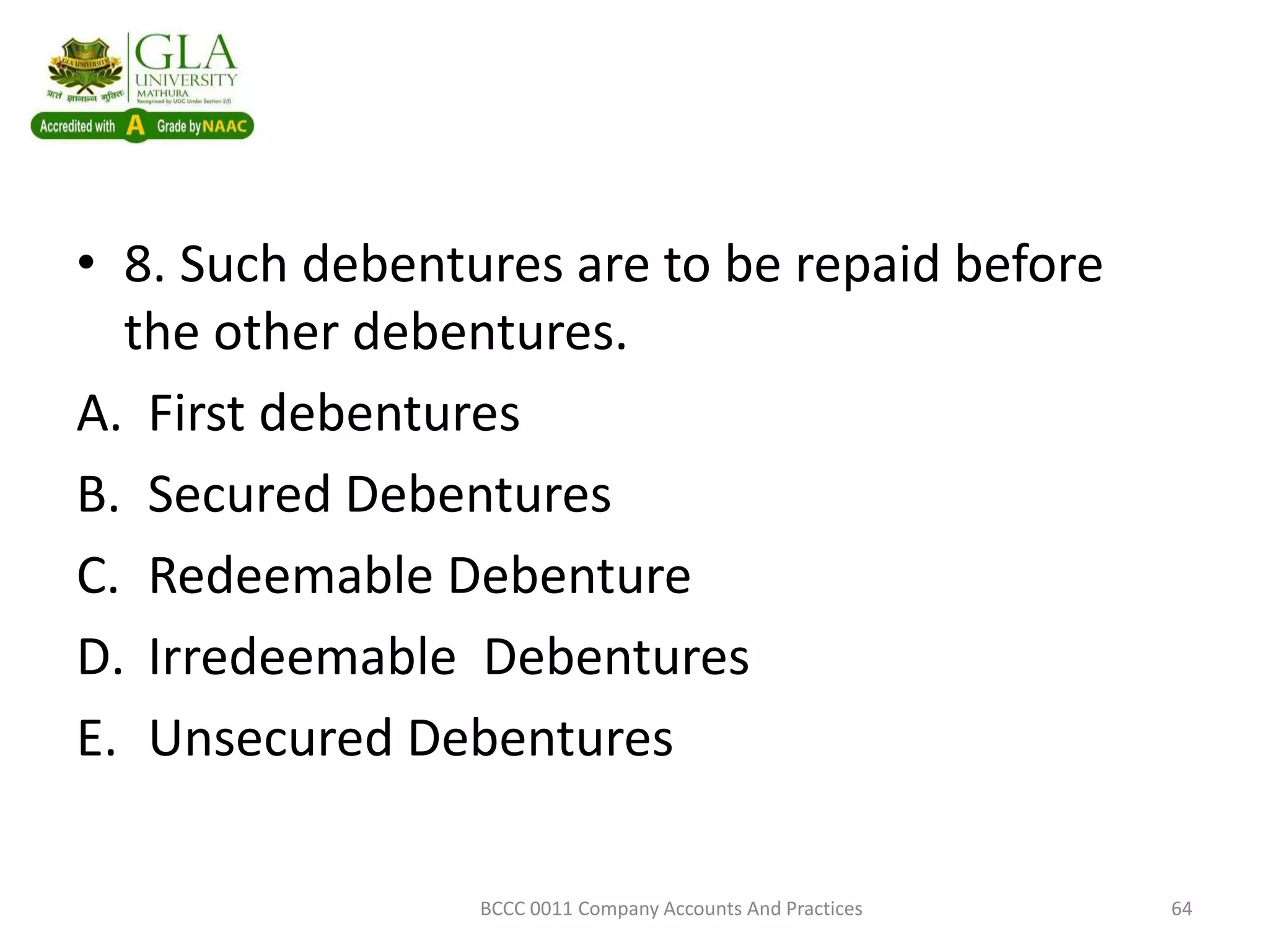 Debentures