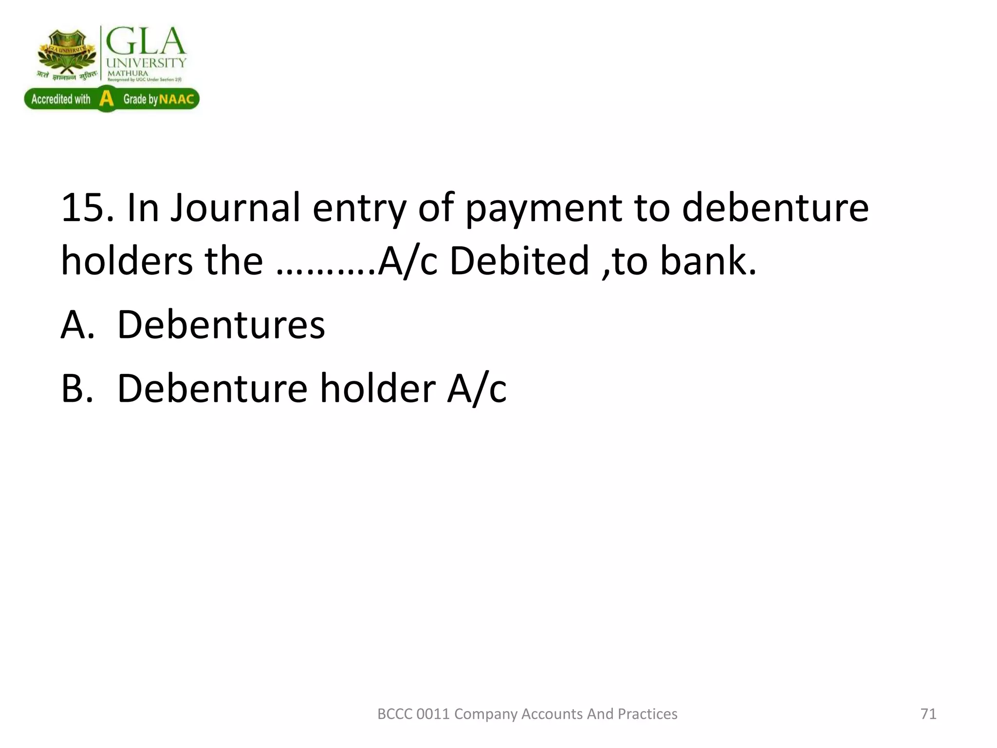 Debentures