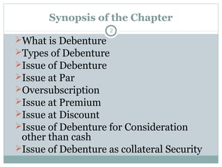 Debenture Issue Debentures part 1 | PPT