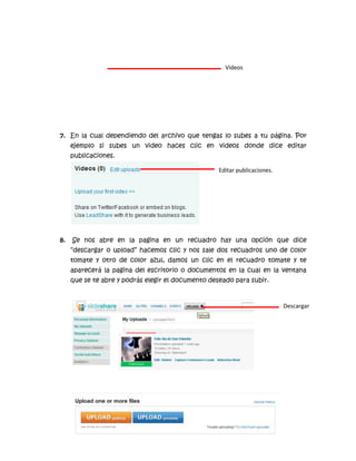 Pasos para subir archivos