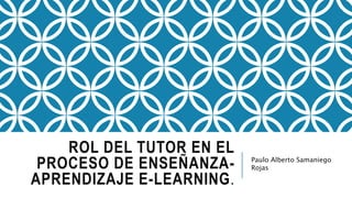 ROL DEL TUTOR EN EL
PROCESO DE ENSEÑANZA-
APRENDIZAJE E-LEARNING.
Paulo Alberto Samaniego
Rojas
 