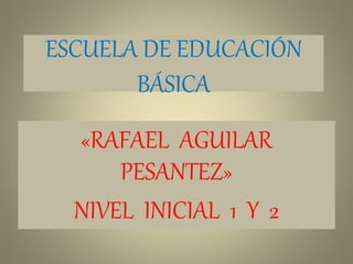ESCUELA DE EDUCACIÓN 
BÁSICA 
«RAFAEL AGUILAR 
PESANTEZ» 
NIVEL INICIAL 1 Y 2 
 