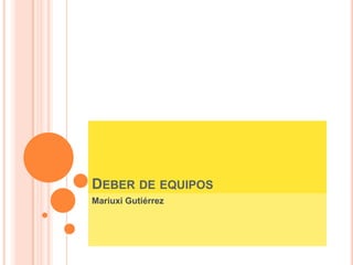 DEBER DE EQUIPOS
Mariuxi Gutiérrez
 