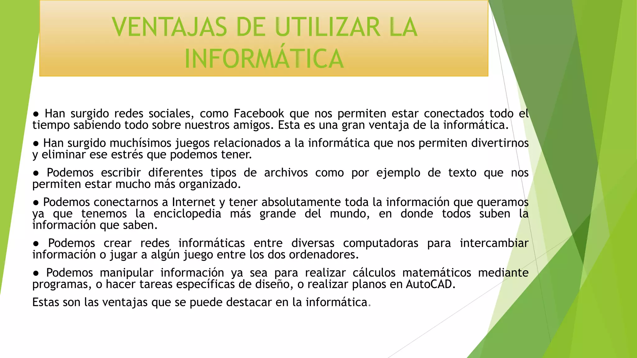 IMPORTANCIA DE LA INFORMATICA | PPTX