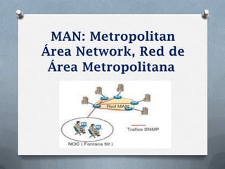 MAN: Metropolitan
Área Network, Red de
 Área Metropolitana
 