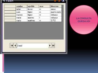 LA CONSULTA
QUEDA ASI
 
