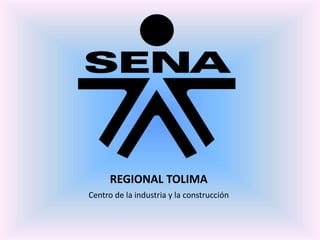 REGIONAL TOLIMA 
Centro de la industria y la construcción 

