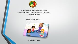 UNIVERSIDAD NACIONAL DE LOJA
FACULTAD DE LA EDUCACIÓN ELARTE Y LA
COMUNICACIÓN,
EDUCACION INICIAL
LOJA-ECUADOR
 