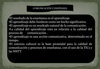 COMUNICACIÓN Y ENSEÑANZAEl resultado de la enseñanza es el aprendizaje