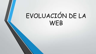EVOLUACIÓN DE LA 
WEB 
 