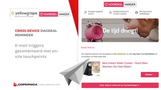 | www.copernica.com
Beste Remon,
CROSS DEVICE DAGDEAL
REMINDER
E-mail triggers
gecombineerd met on-
site touchpoints
 
