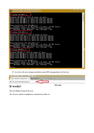 15. Uji coba web server dengan membuka nama DNS menggunakan web browser 
 