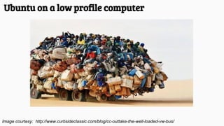 Ubuntu on a low profile computer
Image courtesy: http://www.curbsideclassic.com/blog/cc-outtake-the-well-loaded-vw-bus/
 
