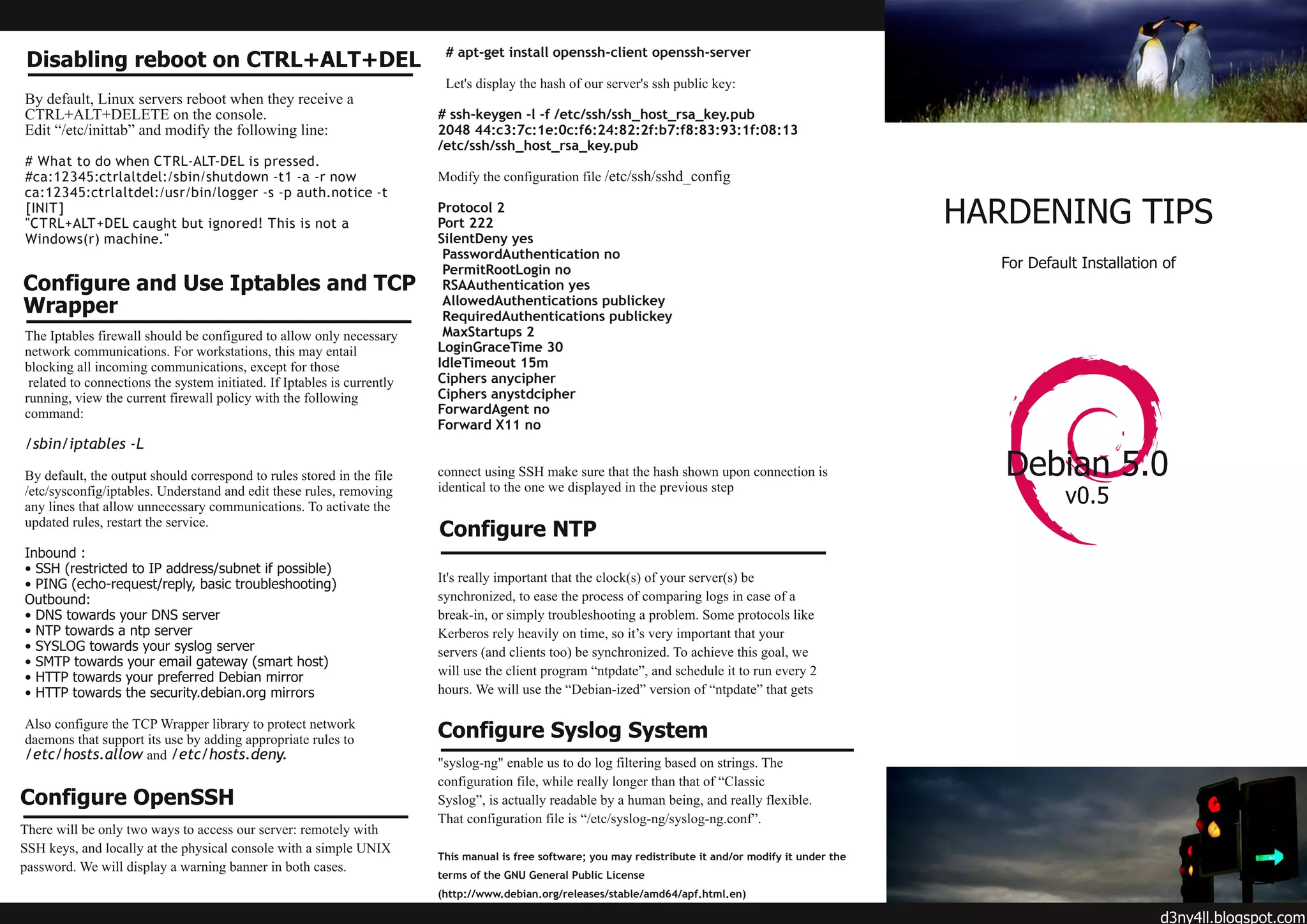 Debian 5 Hardening Tips