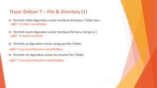 Materi Training Basic Linux - Debian 7 | PPTX
