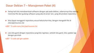 Materi Training Basic Linux - Debian 7 | PPTX