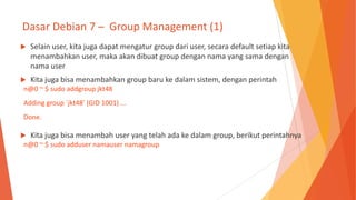 Materi Training Basic Linux - Debian 7 | PPTX