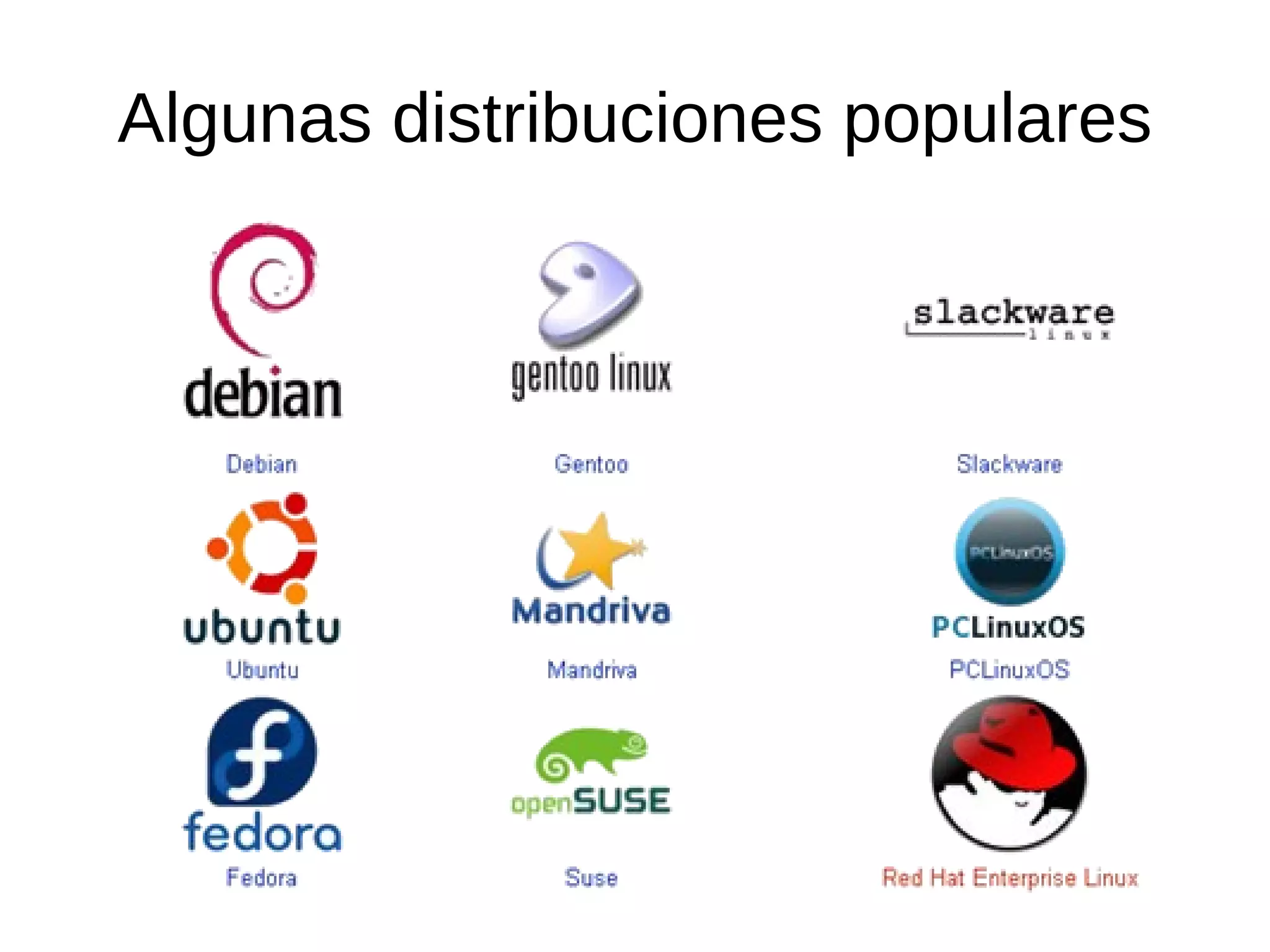 Algunas distribuciones populares
 