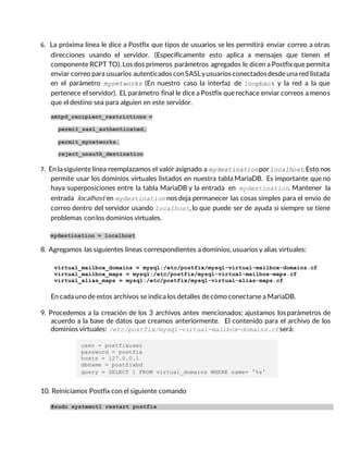 Postfix y Dovecot con cuentas MariaDB en Debian Bullseye | PDF