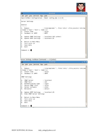 DEDY SUPIYONO, SE.S.Kom dedy_aslngj@yahoo.co.id
Server Settings, ketikkan Command >> A [enter]
 