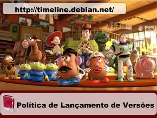 http://timeline.debian.net/




Política de Lançamento de Versões
 
