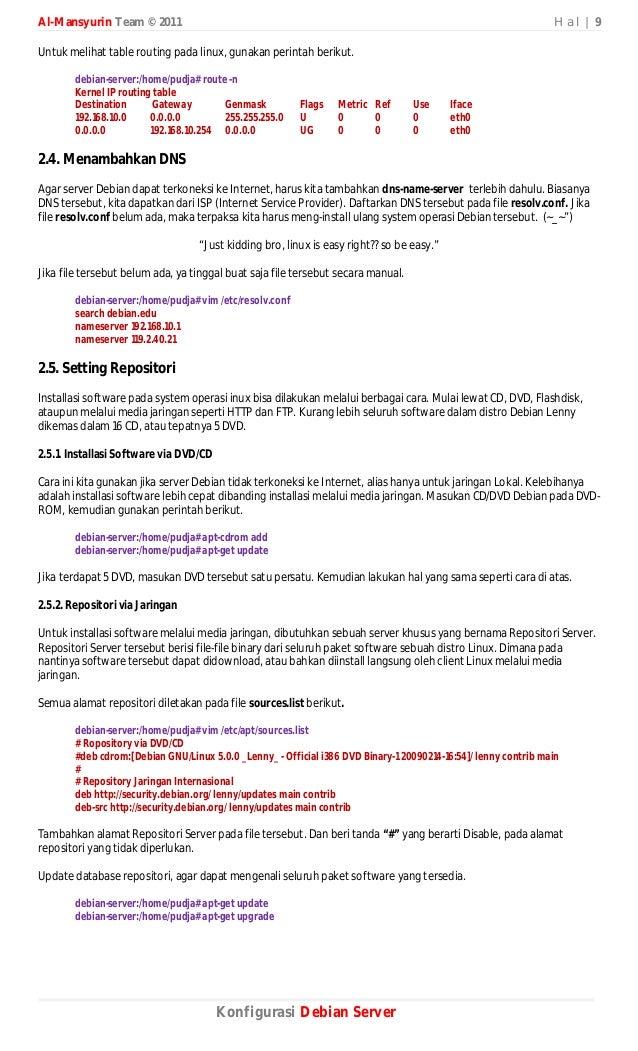 linux table metric routing Debianserverfinal