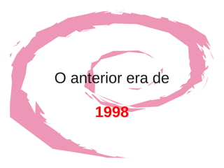 O anterior era de

      1998
 