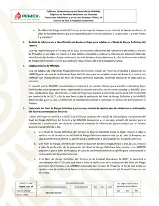 Políticas y Lineamientos para el Desarrollo de la Debida
Diligencia en Petróleos Mexicanos, sus Empresas
Productivas Subsi...