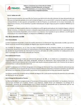 Políticas y Lineamientos para el Desarrollo de la Debida
Diligencia en Petróleos Mexicanos, sus Empresas
Productivas Subsi...