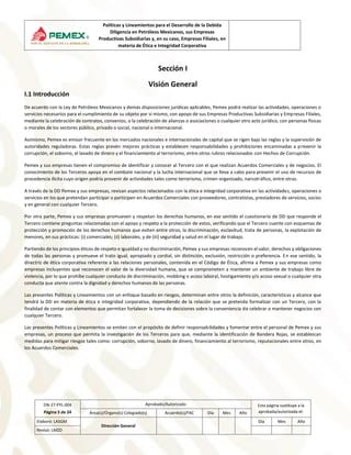 Políticas y Lineamientos para el Desarrollo de la Debida
Diligencia en Petróleos Mexicanos, sus Empresas
Productivas Subsi...