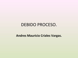DEBIDO PROCESO.
Andres Mauricio Criales Vargas.
 