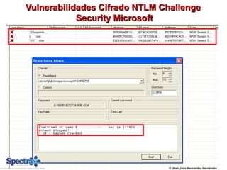 Vulnerabilidades Cifrado NTLM ChallengeVulnerabilidades Cifrado NTLM Challenge
Security MicrosoftSecurity Microsoft
© Jhon Jairo Hernández Hernández
 
