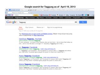 Google search for Taggueg as of April 19, 2013
 