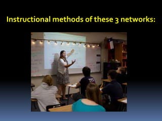 Instructional methods of these 3 networks:
 